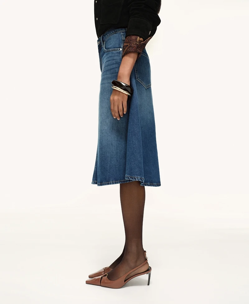 Mango Women's Midi Denim Skirt