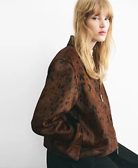 Mango Women's Leather Jacket