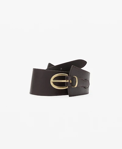 Mango Women's Leather Obi Belt