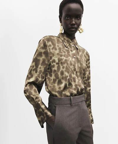 Mango Women's Satin Print Shirt