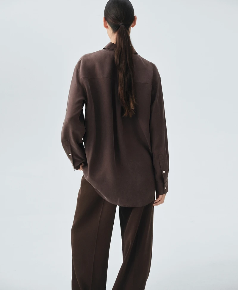 Mango Women's Silk Oversized Shirt