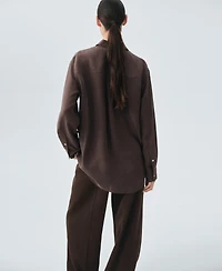 Mango Women's Silk Oversized Shirt