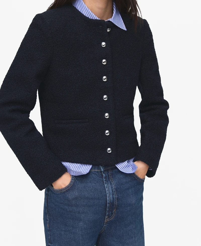 Mango Women's Jewel Buttons Boucle Jacket