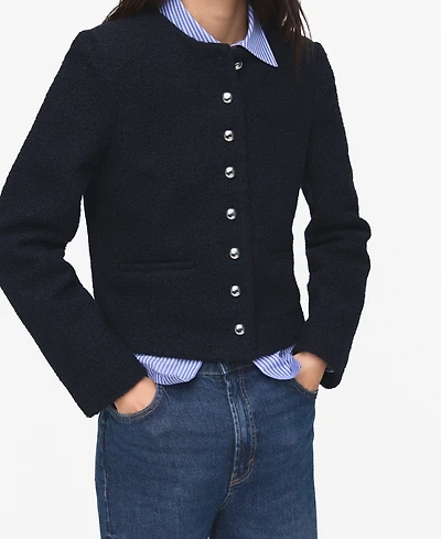 Mango Women's Jewel Buttons Boucle Jacket