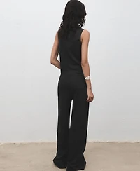 Mango Women's Elastic Waist Straight-Fit Pants