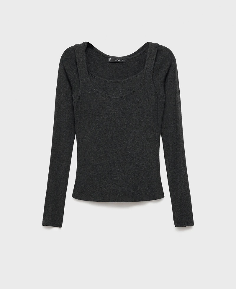 Mango Women's Combined Crew Neck Sweater