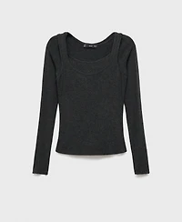 Mango Women's Combined Crew Neck Sweater
