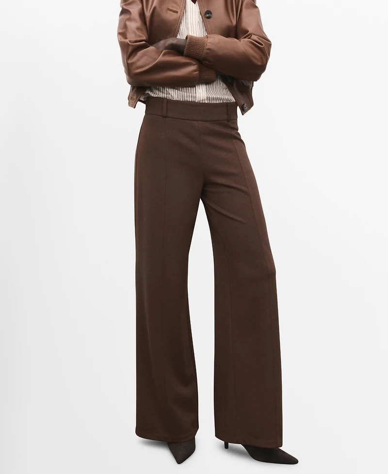Mango Women's High-Waisted Wide-Leg Pants