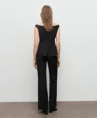 Mango Women's Strapless Peplum Top