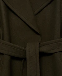 Mango Women's Belted Virgin Wool Coat