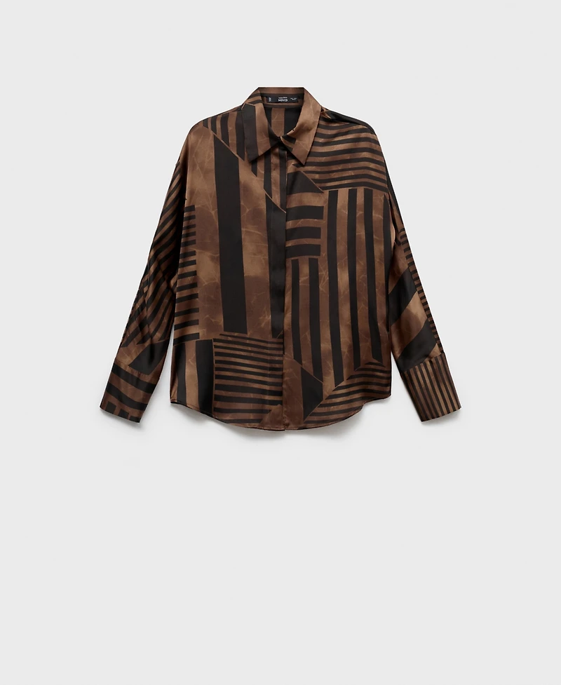 Mango Women's Striped Satin Blouse