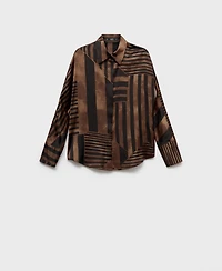 Mango Women's Striped Satin Blouse