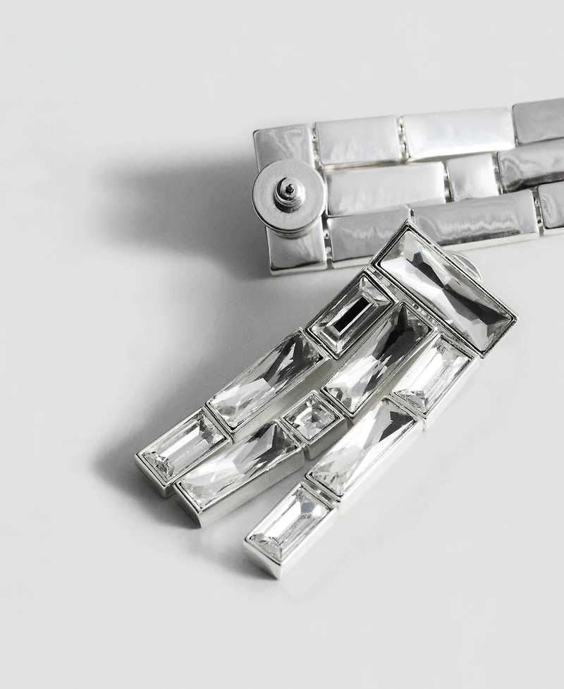 Mango Women's Crystal Strips Dangling Earrings