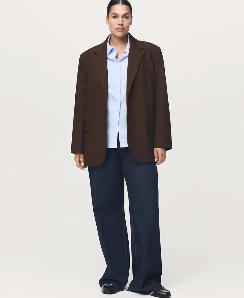 Mango Women's Straight-Fit Suit Jacket