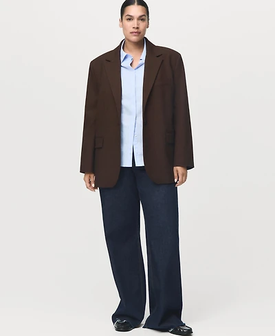 Mango Women's Straight-Fit Suit Jacket