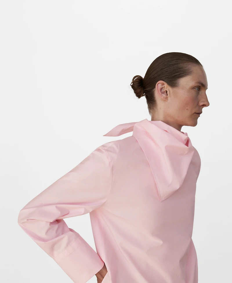 Mango Women's Handkerchief Detail Poplin Blouse