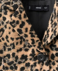 Mango Women's Leopard-Print Buttons Jacket