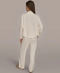 Donna Karan Weekend Women's Mock Neck Crop Top