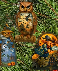 Designocracy Spooky Halloween Clip Ornaments, Set of 3