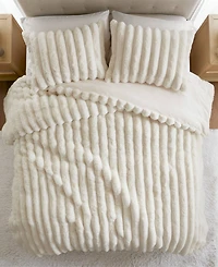 Madison Park Jasmine Faux Fur Reverse to Velvet 3-Pc. Comforter Set