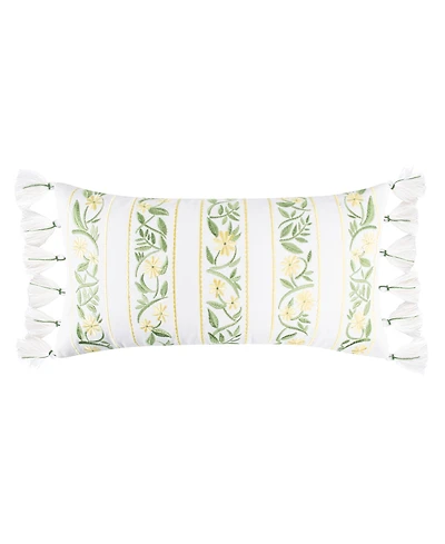 Levtex Daffodil Embroidered Decorative Pillow, 12" x 24"