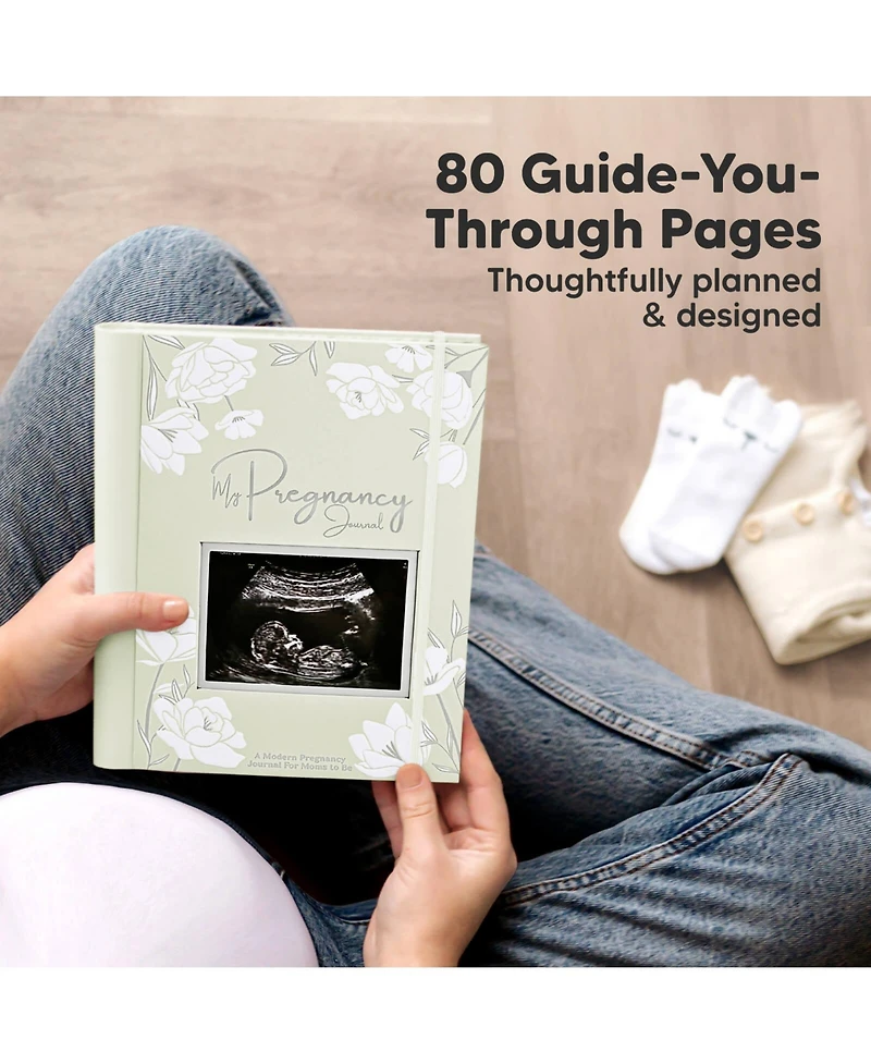 KeaBabies Pregnancy Journal, Announcements, 80 Pages Hard Cover Book For Mom To Be Gift