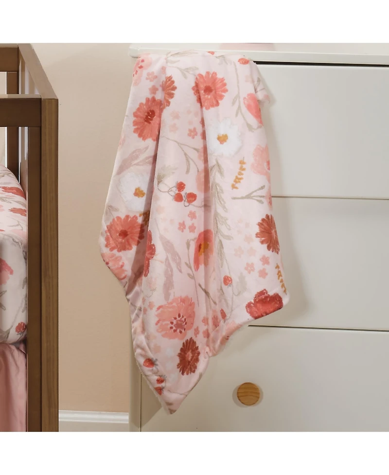 Bedtime Originals Flower Power Floral/Strawberry Soft/Cozy Fleece Baby Blanket