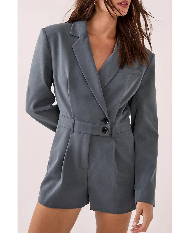 Nasty Gal Women's Tailored Button Detail Romper