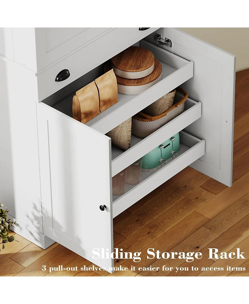 Kitchen Pantry Storage Cabinet 72.8" H