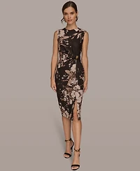 Donna Karan New York Women's Floral Print Sleeveless Dress