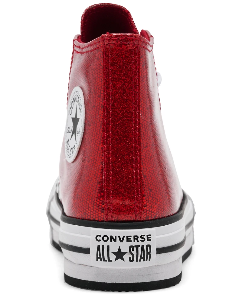 Converse Little Girls Chuck Taylor All Star Glitter Lift Platform Casual Sneakers from Finish Line