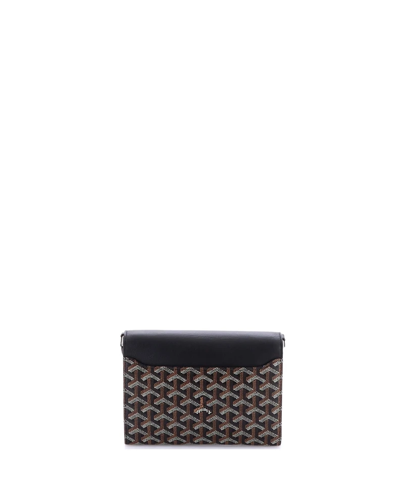 Pre-Owned Goyard Chypre Wallet on Strap Coated Canvas with Leather