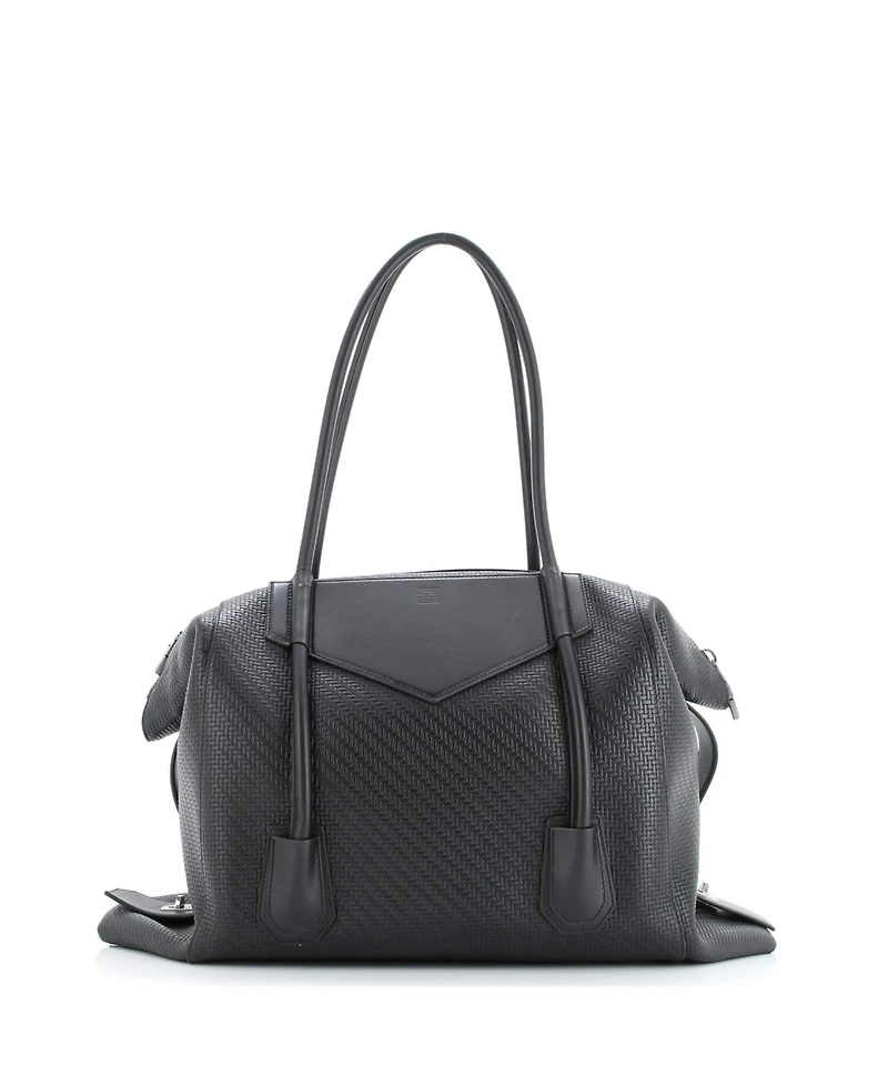 Pre-Owned Givenchy Antigona Soft Lock Bag Braided Leather