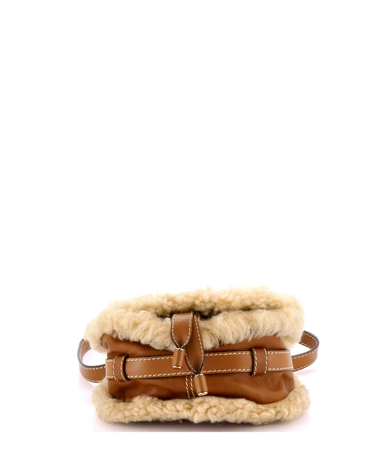 Pre-Owned Chloe Mini Marcie Crossbody Bag Leather and Shearling