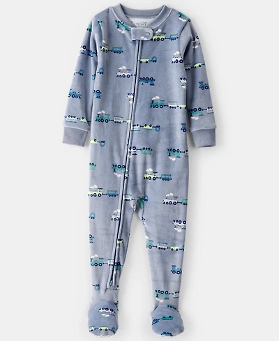 Carter's Baby Boys Train Printed Footed Long-Sleeve Bodysuit