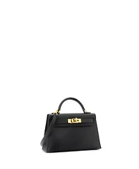Pre-Owned HERMA‰S Kelly 20 Handbag Black Epsom with Gold Hardware