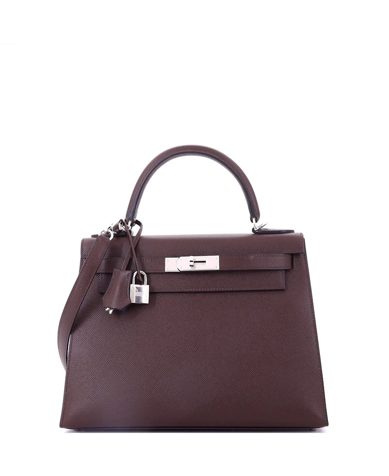 Pre-Owned HERMA‰S Kelly 28 Handbag Verso Epsom with Palladium Hardware