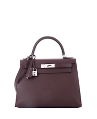 Pre-Owned HERMA‰S Kelly 28 Handbag Verso Epsom with Palladium Hardware