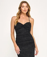City Studios Juniors' Glitter Tie Back Maxi Dress