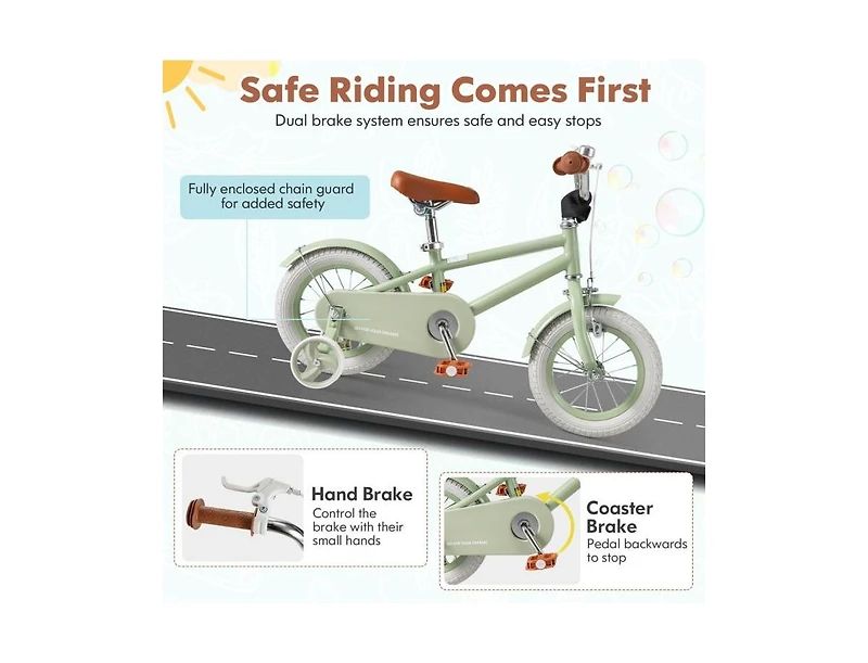 Inch Kids Bike with Adjustable Handlebar and Saddle