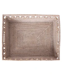 Artifacts Rattan Inna Design Rectangle Basket with Cutout Handles