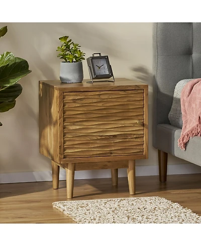 Streamdale Boho Carved Mango Wood Nightstand