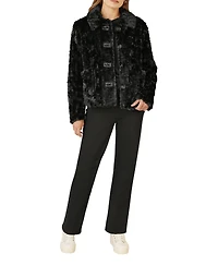 Yumi Women's Textured Faux Fur Jacket