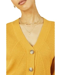 Yumi Women's Knitted Stitch Detail Cardigan