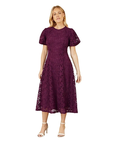 Yumi Women's Stretch Lace Midi Dress