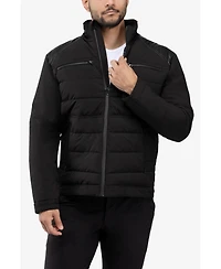 Xray Men's Puffer Jacket With Pu Shoulder