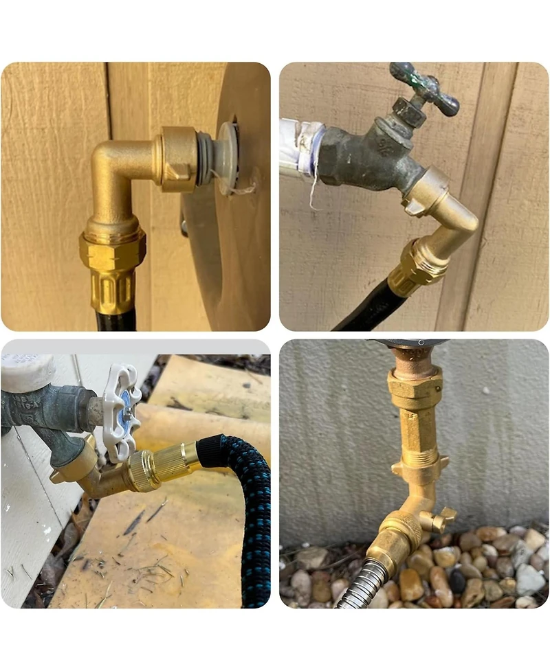 Twinkle Star Garden Hose Elbow Connector Brass Heavy Duty 2-Pack