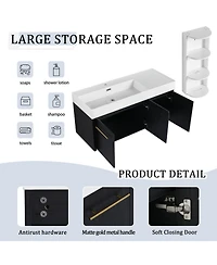 Streamdale 48" Wall-Mount Vanity, Resin Left Basin, Kd-Package