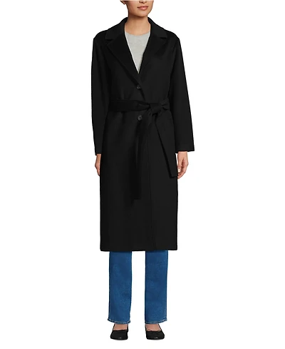 Lands' End Women's Wool Wrap Long Coat