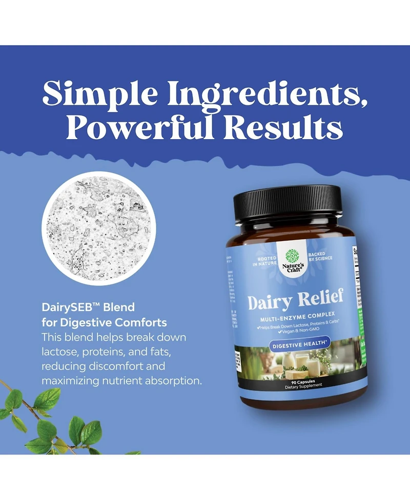 Dairy Relief Capsules, Off white, 90ct